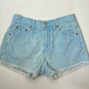 Women’s vintage EXPRESS Y2K corduroy shorts baby blue juniors 3/4 high waist